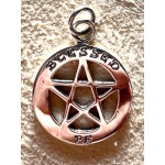 Pendant Silver Blessed Be Theban Pentagram